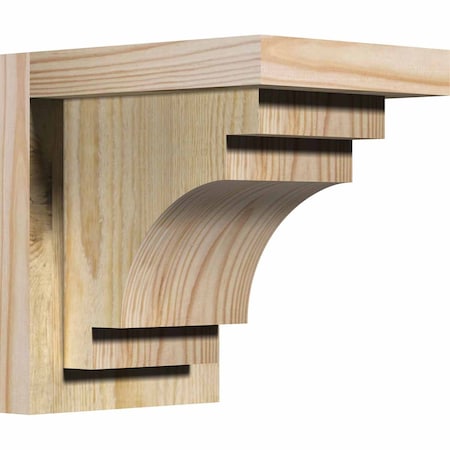 Ekena Millwork Mediterranean Rough Sawn Corbel w/Backplate, Douglas Fir, 6"W x 8"D x 8"H COR06X08X08MED01RDF